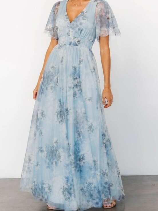 Baltic Born Dresses & Skirts - Baltic Born Tulle Maxi Dress, Blue Floral, Medium